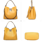 Medium leather tote handbag