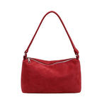 Structured suede shoulder bag