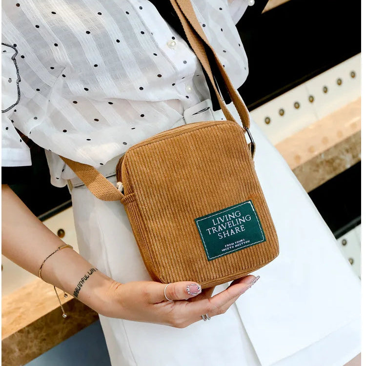 Classic corduroy crossbody bag