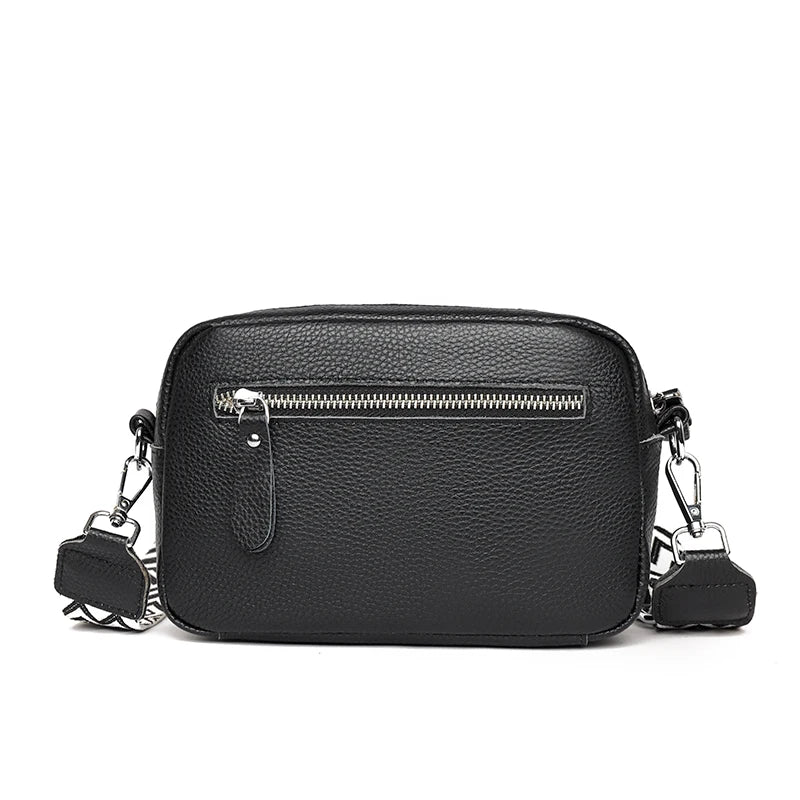 Soft minimalist leather crossbody bag