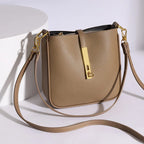 Functional leather crossbody bag