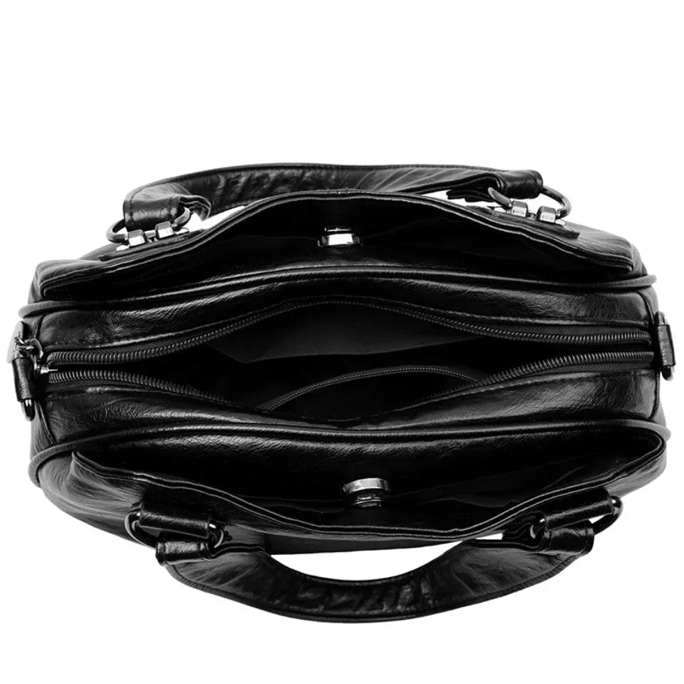 Crossbody leather hobo bag