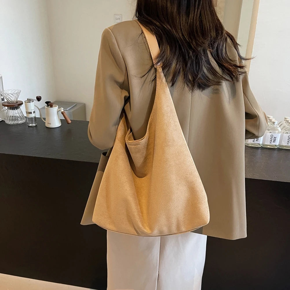Suede hobo bag