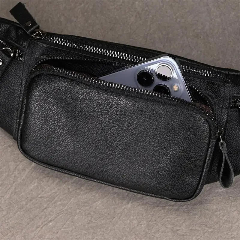 Minimalist leather waist bag