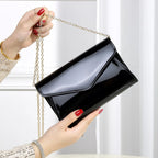 Minimal leather handbag with slim profile