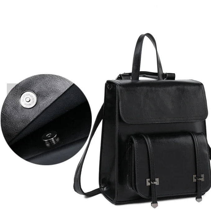 Leather satchel backpack