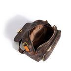 Designer-style leather knapsack