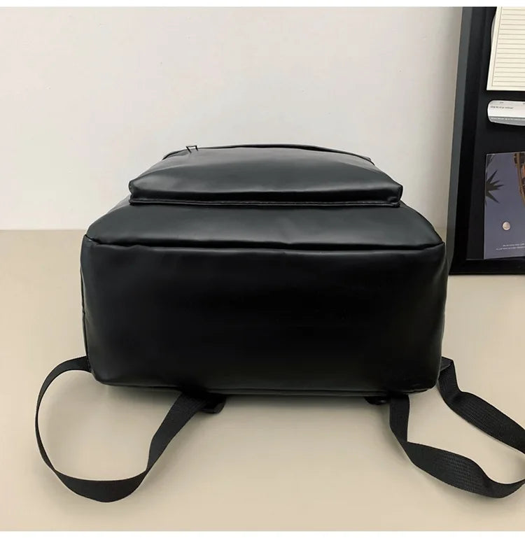Functional leather backpack