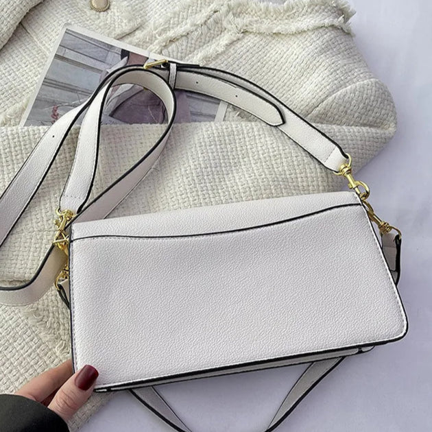Designer inspired leather crossbody bag