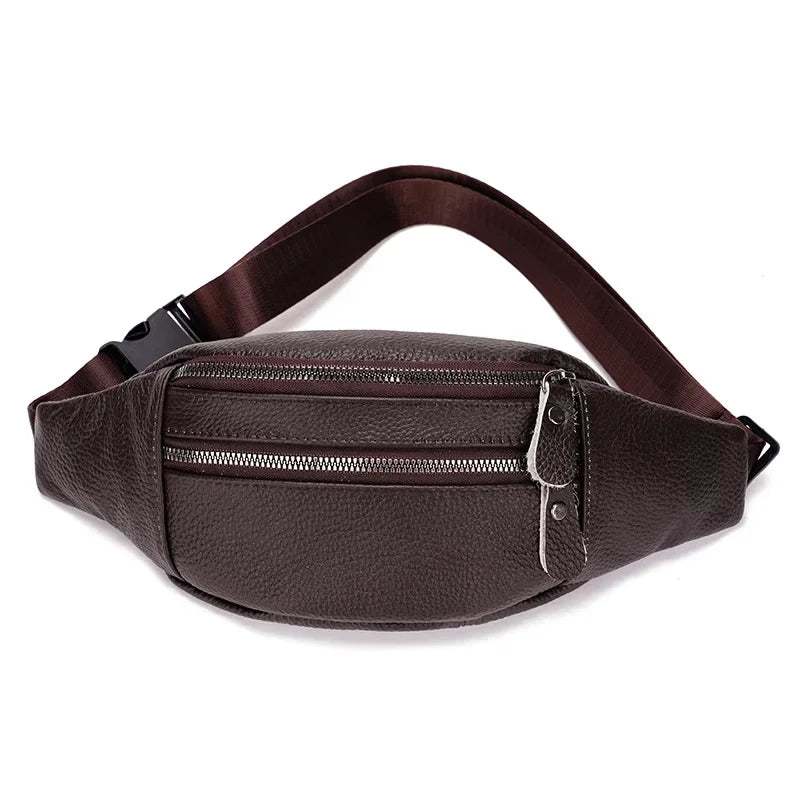 Travel-ready leather bum bag