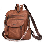 Vintage leather school knapsack