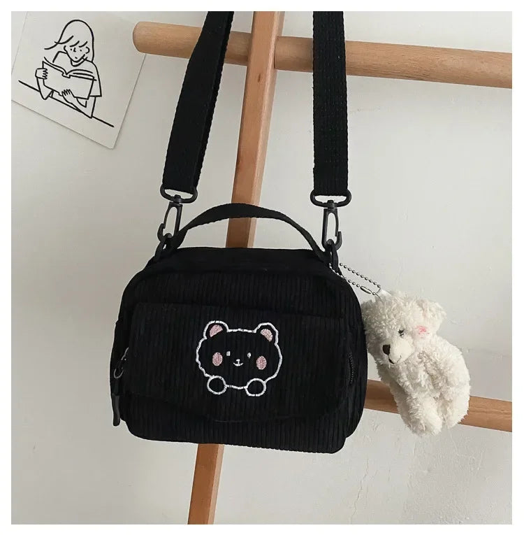 Cute corduroy crossbody bag