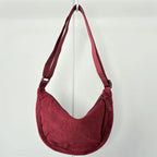 Corduroy handbag with adjustable shoulder strap