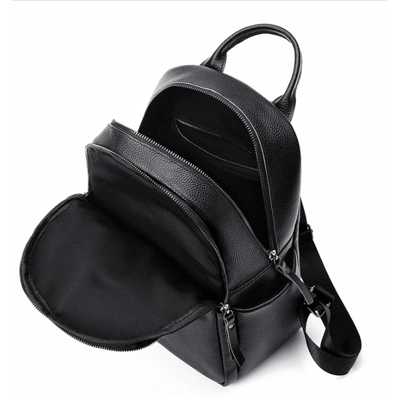 Elegant women’s leather backpack