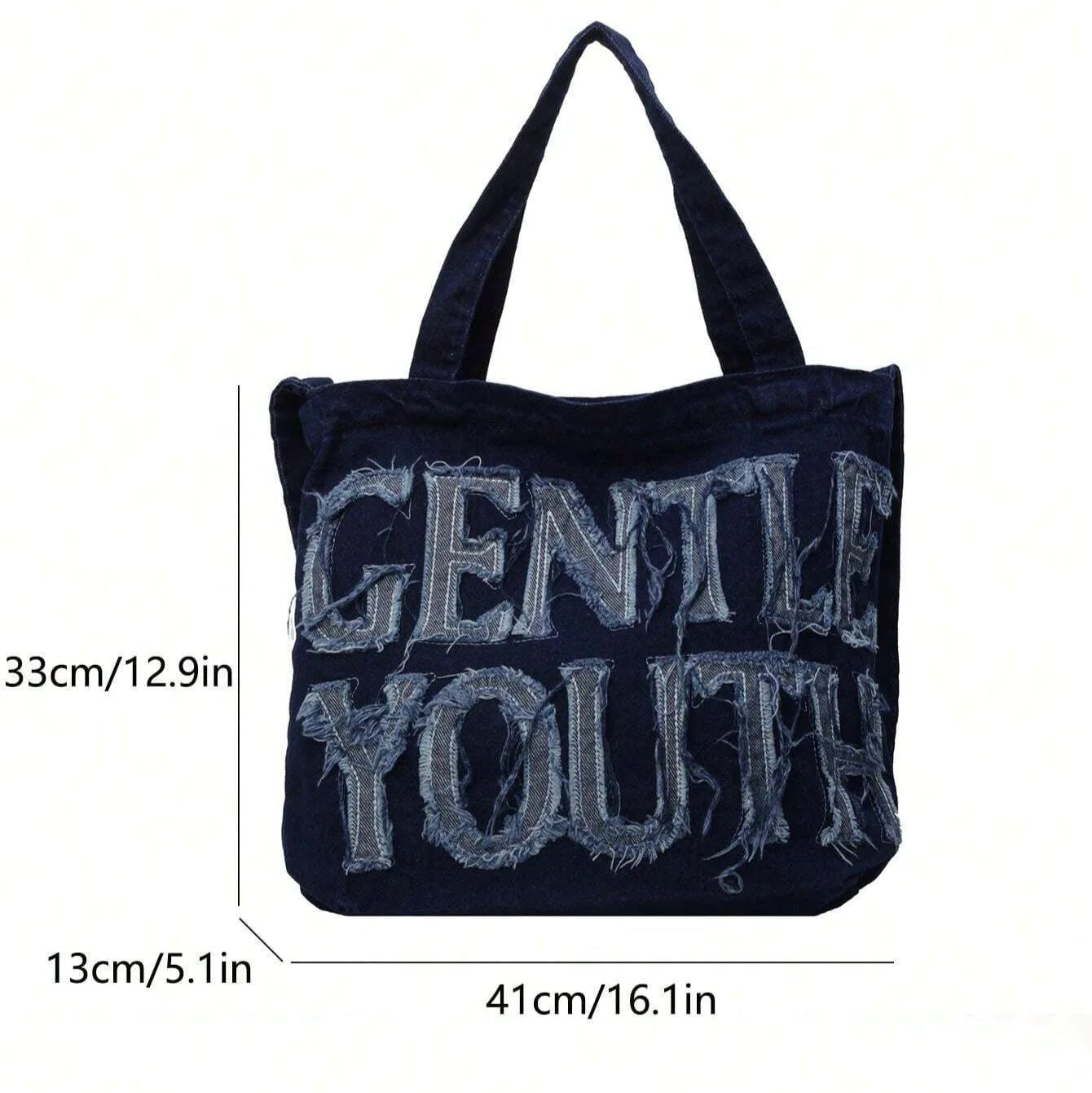 Foldable denim tote bag