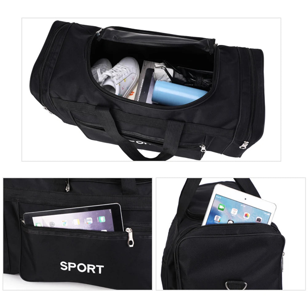 Red sports duffel bag