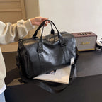 Slim leather duffle bag