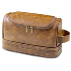 Classic leather toiletry bag for men