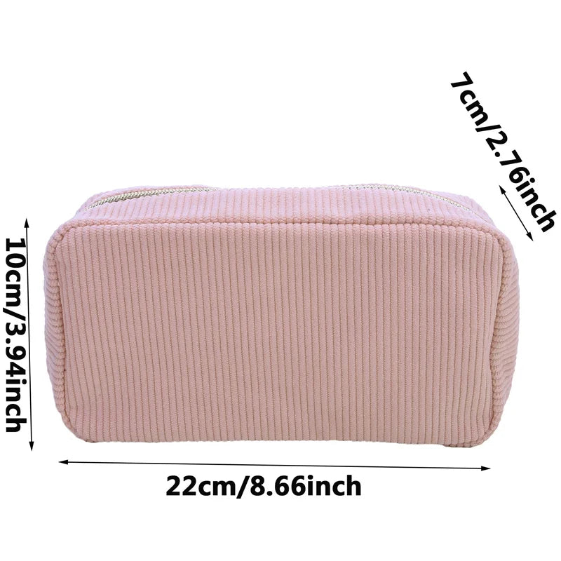 Corduroy cosmetic bag
