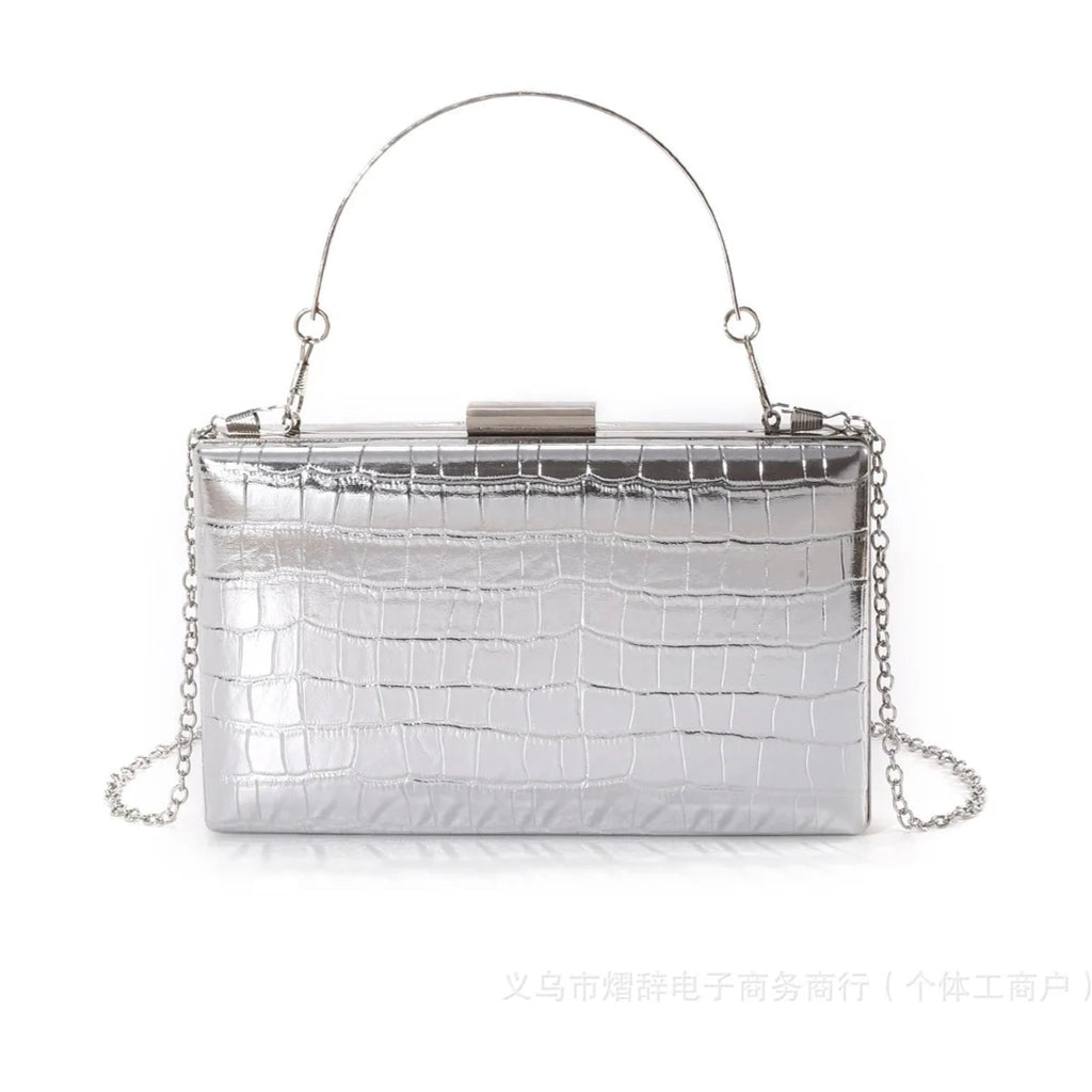 Leather handbag with structured silhouette