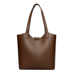 Structured leather tote bag