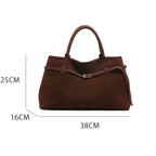 Vintage suede shopper tote bag