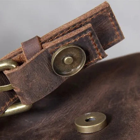 Leather hiking rucksack