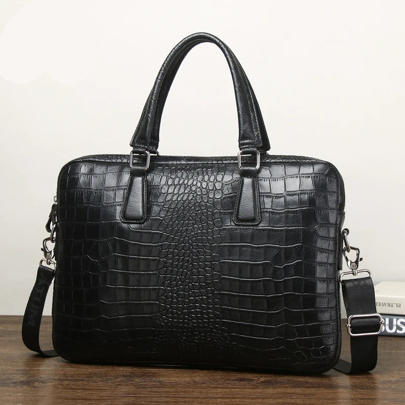 Women's leather laptop tote bag