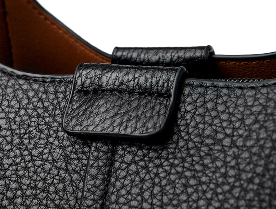 Structured leather tote bag