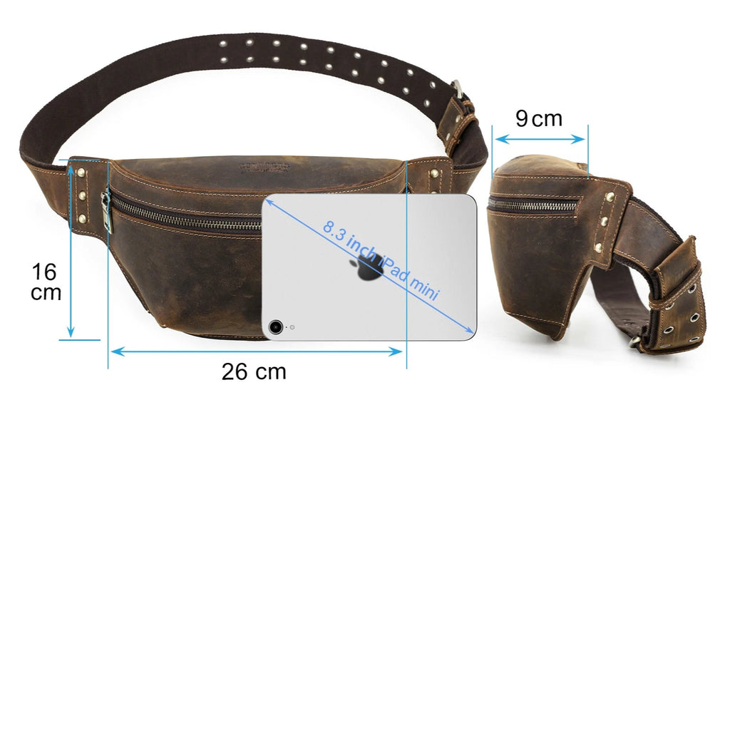 Structured leather waist bag