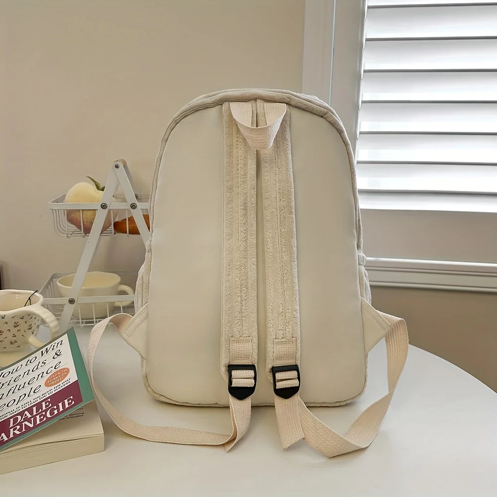 Versatile corduroy backpack