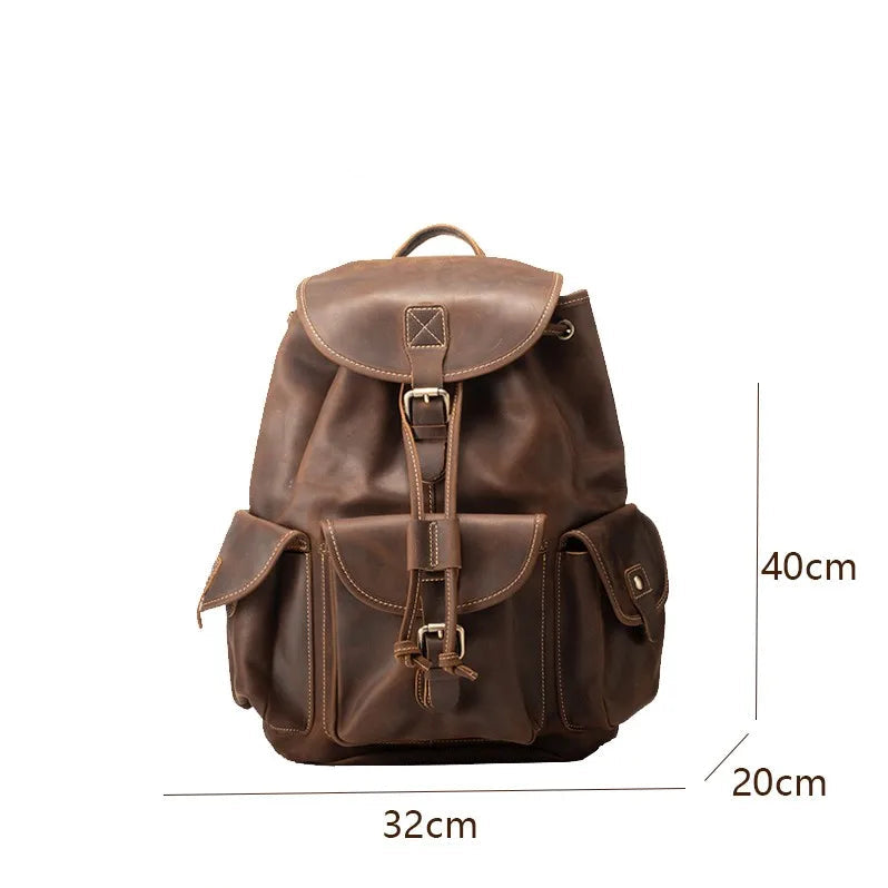 Leather rucksack for work and travel