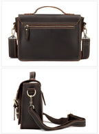 Large leather satchel shoulder bag