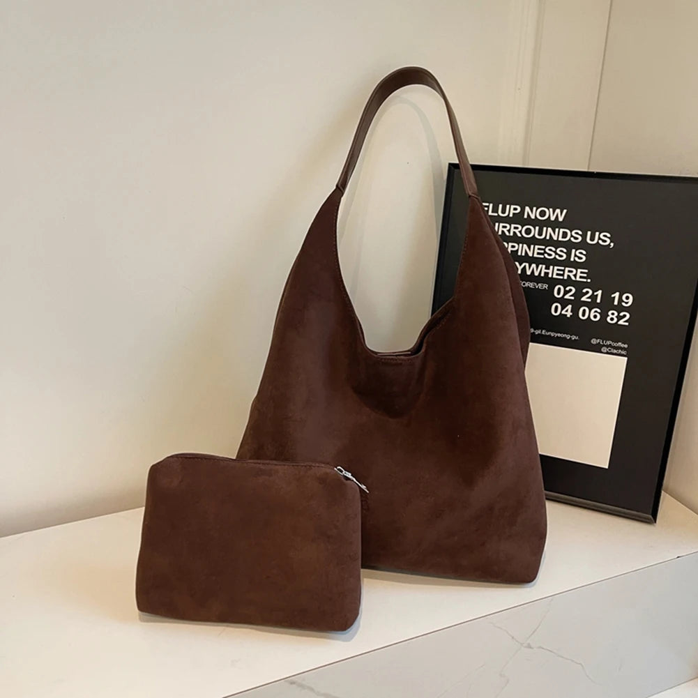 Suede hobo bag