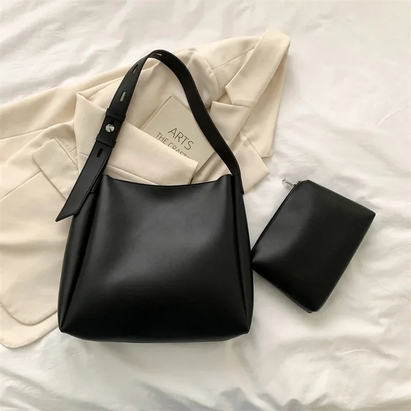 Elegant women's leather tote bag
