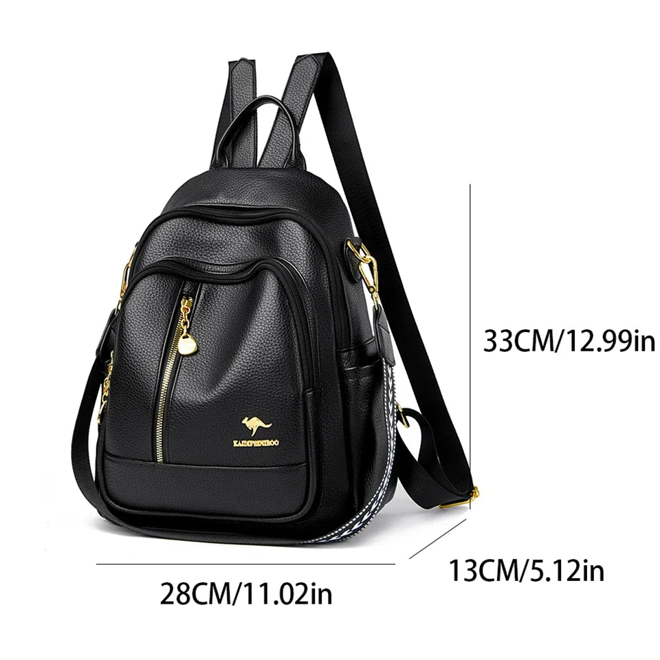 Modern leather backpack for women