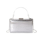 Leather handbag with structured silhouette