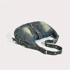 Stonewashed denim handbag with soft finish