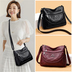 Leather shoulder bag with adjustable strap