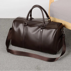Travel-ready leather holdall