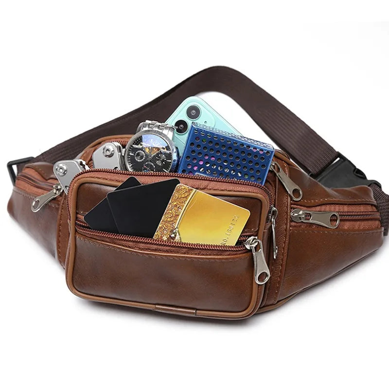 Large leather fanny pack