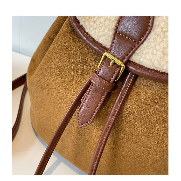 Classic suede backpack for women