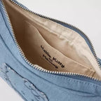 Soft denim shoulder handbag