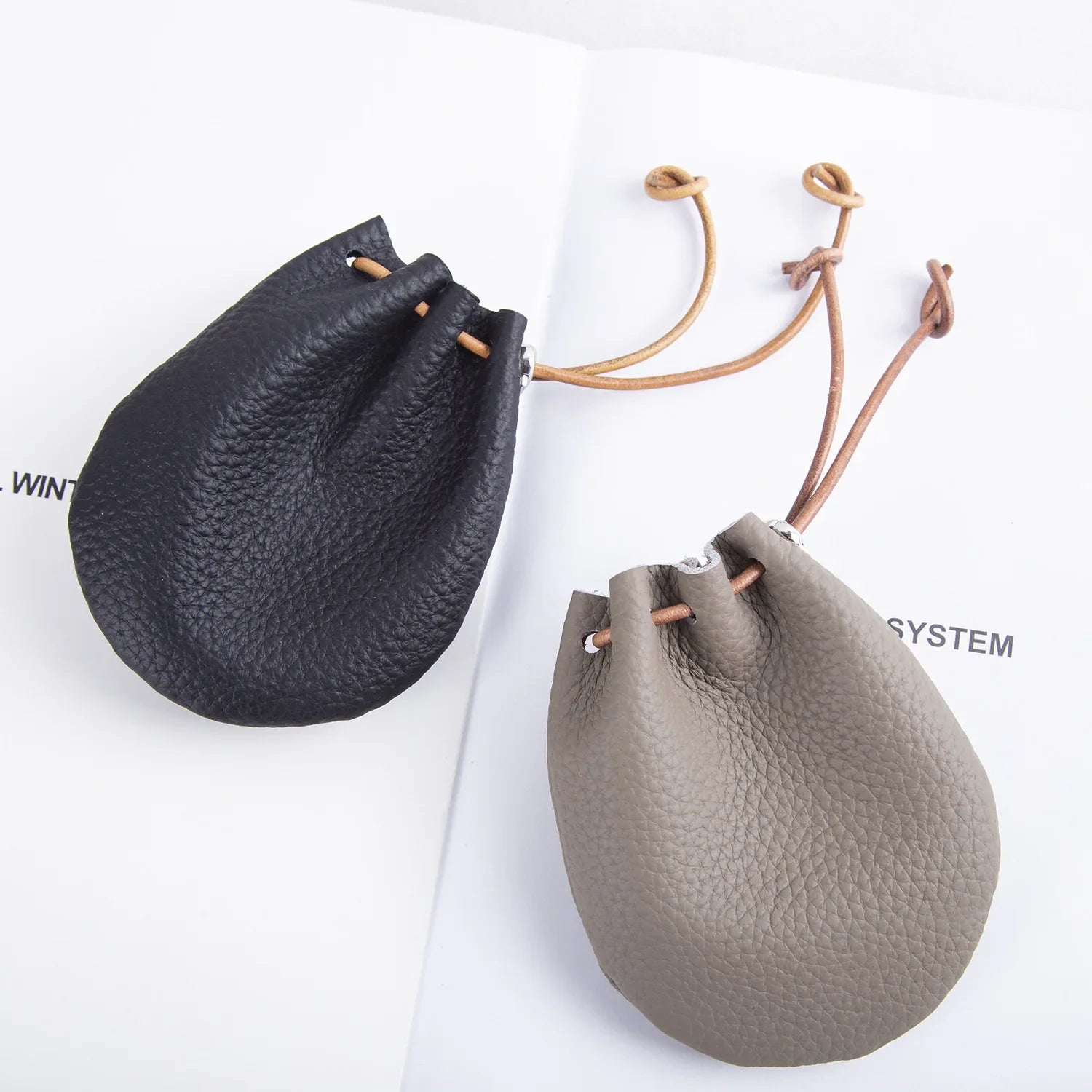 Pocket-size leather pouch