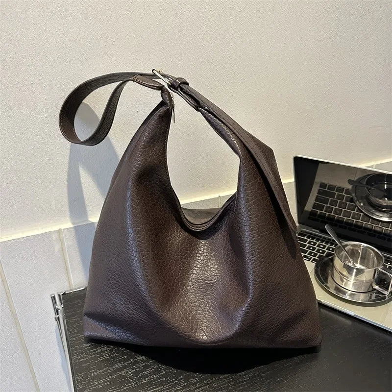 Oversized leather tote bag