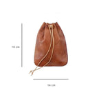 Leather coin pouch drawstring clutch