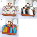 Elegant women's leather duffle bag