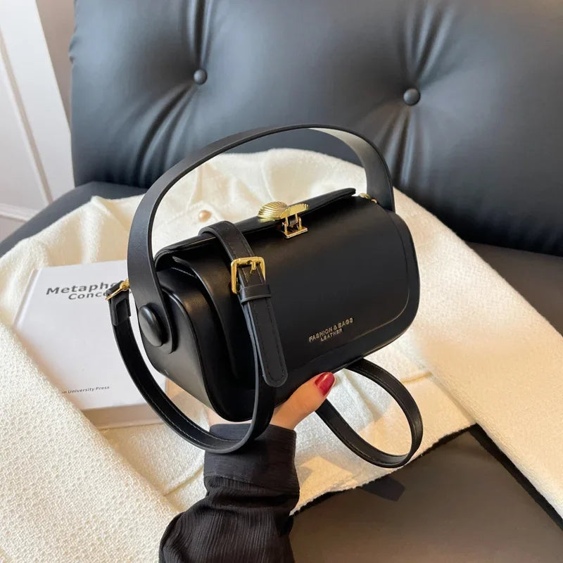 Fashion leather shoulder bag with top handle