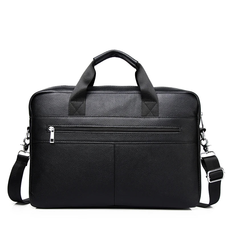 Leather laptop portfolio bag