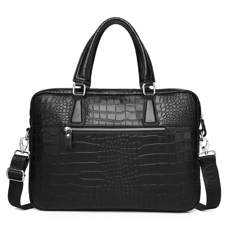 Women's leather laptop tote bag
